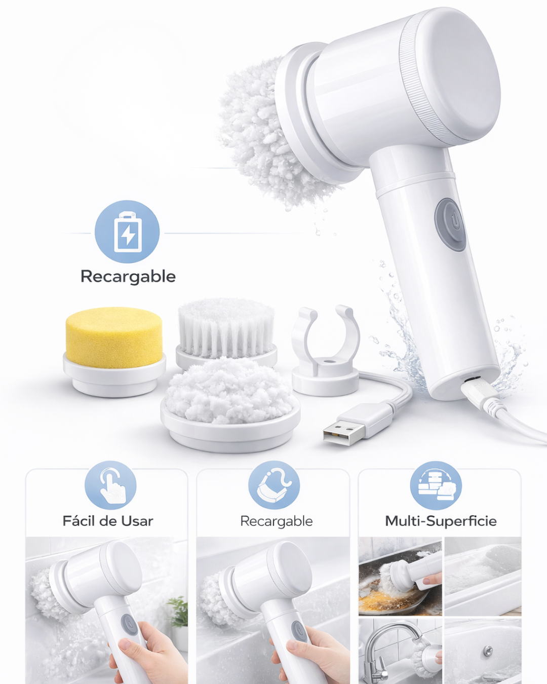 SpinClean PRO™ – Sistema de Limpieza + 3 Cabezales de REGALO